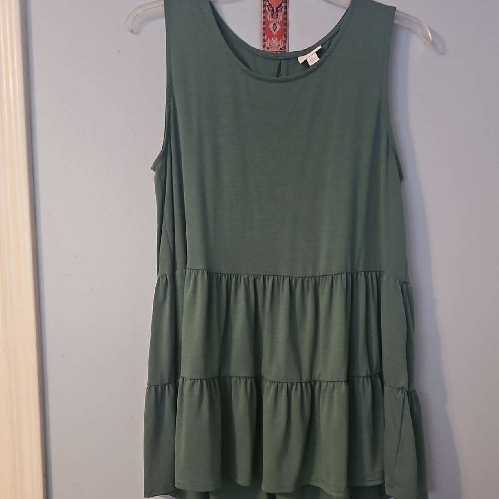 LuLaRoe Green Tiered Tank Top